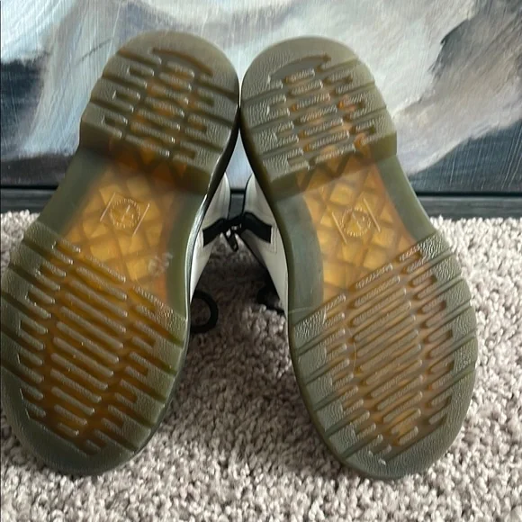 Kids Dr. Martens 1460 White Boots with Black Laces - Picture 6 of 6